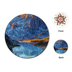 Majestic Lake Landscape Playing Cards Single Design (round) by GardenOfOphir