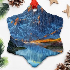 Majestic Lake Landscape Ornament (snowflake) by GardenOfOphir