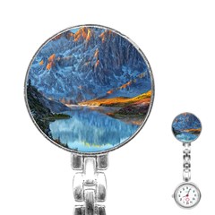 Majestic Lake Landscape Stainless Steel Nurses Watch by GardenOfOphir