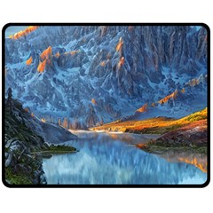 Majestic Lake Landscape Fleece Blanket (medium) by GardenOfOphir