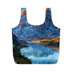 Majestic Lake Landscape Full Print Recycle Bag (m) by GardenOfOphir