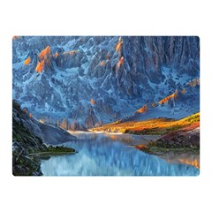 Majestic Lake Landscape Premium Plush Fleece Blanket (mini) by GardenOfOphir