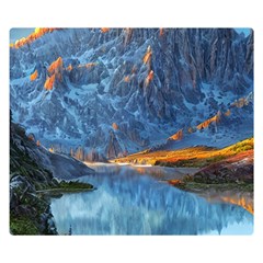 Majestic Lake Landscape Premium Plush Fleece Blanket (small) by GardenOfOphir