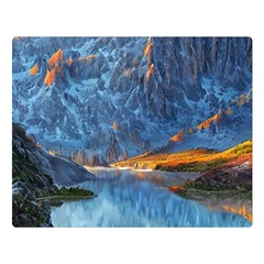 Majestic Lake Landscape Premium Plush Fleece Blanket (large) by GardenOfOphir