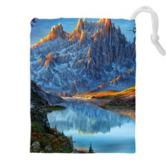 Majestic Lake Landscape Drawstring Pouch (4xl) by GardenOfOphir