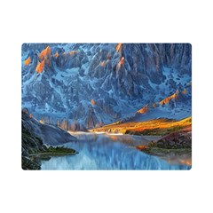 Majestic Lake Landscape One Side Premium Plush Fleece Blanket (mini) by GardenOfOphir