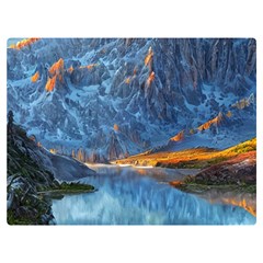 Majestic Lake Landscape One Side Premium Plush Fleece Blanket (extra Small) by GardenOfOphir