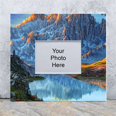 Majestic Lake Landscape White Wall Photo Frame 5  X 7  by GardenOfOphir