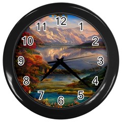 Summer Sunset Wall Clock (black) by GardenOfOphir