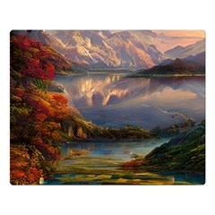 Summer Sunset One Side Premium Plush Fleece Blanket (large)