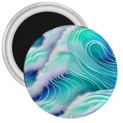 Stunning Pastel Blue Ocean Waves 3  Magnets by GardenOfOphir