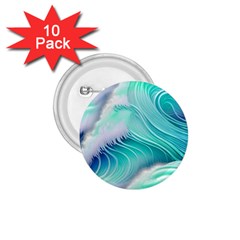 Stunning Pastel Blue Ocean Waves 1 75  Buttons (10 Pack) by GardenOfOphir