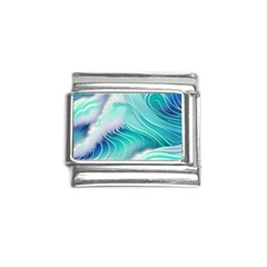 Stunning Pastel Blue Ocean Waves Italian Charm (9mm)