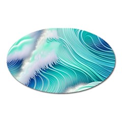 Stunning Pastel Blue Ocean Waves Oval Magnet by GardenOfOphir