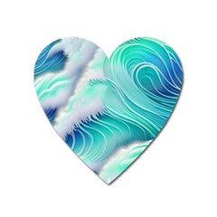 Stunning Pastel Blue Ocean Waves Heart Magnet