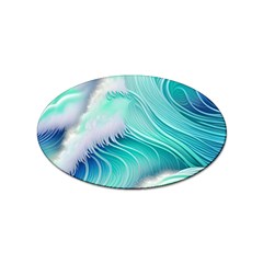 Stunning Pastel Blue Ocean Waves Sticker Oval (10 Pack) by GardenOfOphir