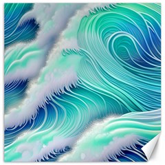 Stunning Pastel Blue Ocean Waves Canvas 12  X 12  by GardenOfOphir