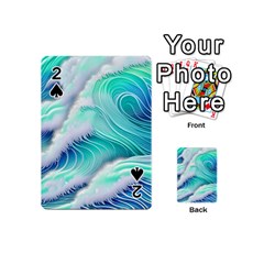 Stunning Pastel Blue Ocean Waves Playing Cards 54 Designs (mini) by GardenOfOphir