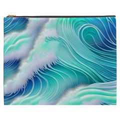 Stunning Pastel Blue Ocean Waves Cosmetic Bag (xxxl) by GardenOfOphir