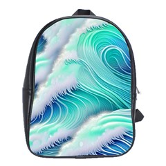 Stunning Pastel Blue Ocean Waves School Bag (xl) by GardenOfOphir