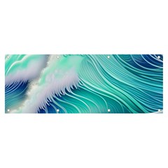 Stunning Pastel Blue Ocean Waves Banner And Sign 8  X 3  by GardenOfOphir