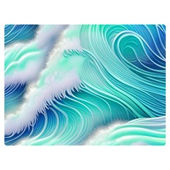 Stunning Pastel Blue Ocean Waves Premium Plush Fleece Blanket (extra Small)