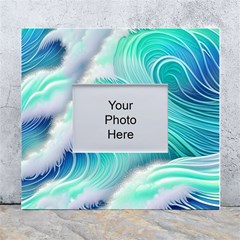 Stunning Pastel Blue Ocean Waves White Wall Photo Frame 5  X 7 