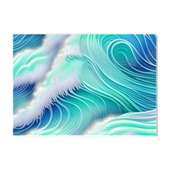 Stunning Pastel Blue Ocean Waves Crystal Sticker (a4)