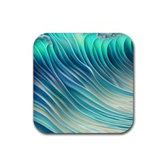 Pastel Ocean Waves Rubber Coaster (square) by GardenOfOphir