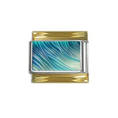 Pastel Ocean Waves Gold Trim Italian Charm (9mm) by GardenOfOphir