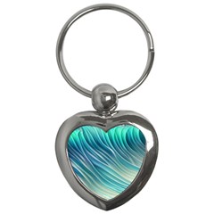 Pastel Ocean Waves Key Chain (heart) by GardenOfOphir