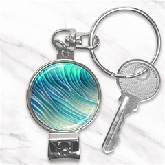 Pastel Ocean Waves Nail Clippers Key Chain