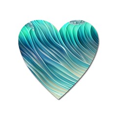 Pastel Ocean Waves Heart Magnet