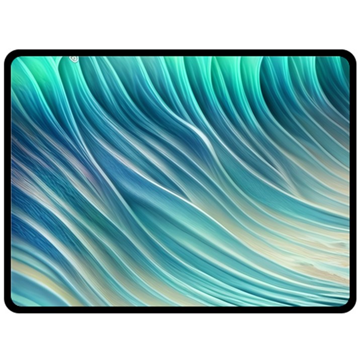 Pastel Ocean Waves One Side Fleece Blanket (Large)