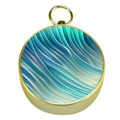 Pastel Ocean Waves Gold Compasses by GardenOfOphir