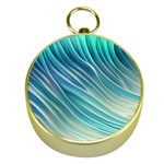 Pastel Ocean Waves Gold Compasses Front