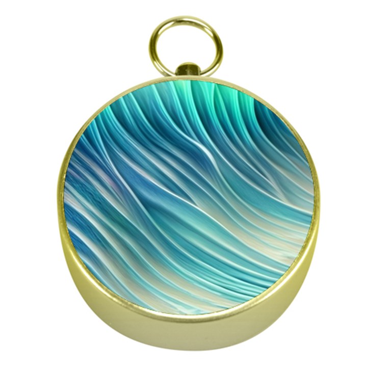 Pastel Ocean Waves Gold Compasses