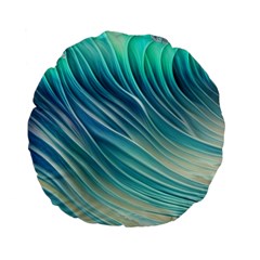 Pastel Ocean Waves Standard 15  Premium Flano Round Cushions by GardenOfOphir