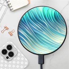 Pastel Ocean Waves Wireless Fast Charger(black)