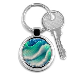 Beautiful Abstract Pastel Ocean Waves Key Chain (round) by GardenOfOphir