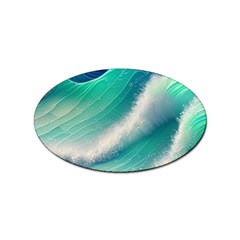 Beautiful Abstract Pastel Ocean Waves Sticker (oval) by GardenOfOphir