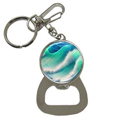 Beautiful Abstract Pastel Ocean Waves Bottle Opener Key Chain by GardenOfOphir