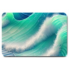 Beautiful Abstract Pastel Ocean Waves Large Doormat by GardenOfOphir