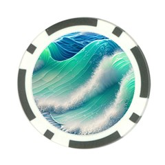 Beautiful Abstract Pastel Ocean Waves Poker Chip Card Guard by GardenOfOphir