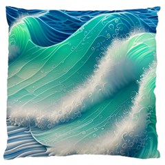 Beautiful Abstract Pastel Ocean Waves Large Cushion Case (two Sides) by GardenOfOphir