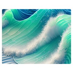 Beautiful Abstract Pastel Ocean Waves Premium Plush Fleece Blanket (medium) by GardenOfOphir