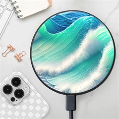 Beautiful Abstract Pastel Ocean Waves Wireless Fast Charger(black)