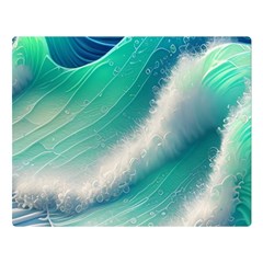 Beautiful Abstract Pastel Ocean Waves One Side Premium Plush Fleece Blanket (large)