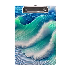 Beautiful Abstract Pastel Ocean Waves A5 Acrylic Clipboard by GardenOfOphir