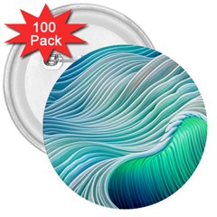 Pastel Abstract Waves Pattern 3  Buttons (100 Pack)  by GardenOfOphir